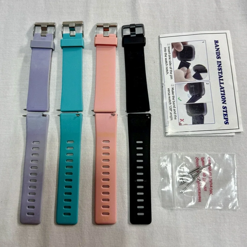 Soft Silicone Sport Bands For Fitbit Versa/Versa 2/Fitbit Versa‎ Lite 4 Pack